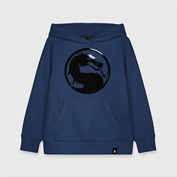 Толстовка детская хлопковая Смертельная битва - логотип, цвет: тёмно-синий