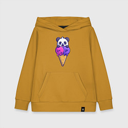 Толстовка детская хлопковая Panda ice cream, цвет: горчичный