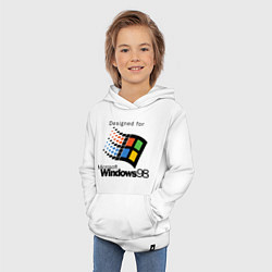 Толстовка детская хлопковая Предназначен для windows 98, цвет: белый — фото 2