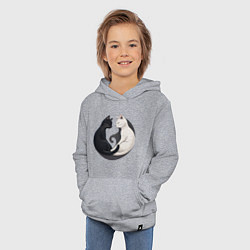 Толстовка детская хлопковая Инь-ян кошки, цвет: меланж — фото 2