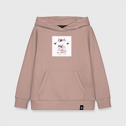 Толстовка детская хлопковая Любовная романтика, цвет: пыльно-розовый