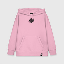 Толстовка детская хлопковая Декоративная татуировка рыбы, цвет: светло-розовый