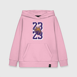 Толстовка детская хлопковая Король Леброн Джеймс, цвет: светло-розовый