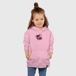 Толстовка детская хлопковая Girl power black and pink, цвет: светло-розовый — фото 2