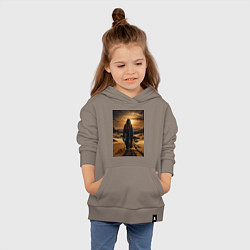 Толстовка детская хлопковая Человек в пустыне, цвет: утренний латте — фото 2