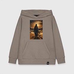 Толстовка детская хлопковая Человек в пустыне, цвет: утренний латте