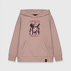 Толстовка детская хлопковая Клинок рассекающий демонов Nezuko Kamado, цвет: пыльно-розовый