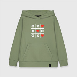 Толстовка детская хлопковая Крестики нолики, цвет: авокадо