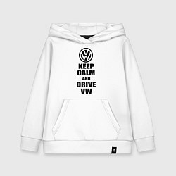 Толстовка детская хлопковая Keep Calm & Drive VW, цвет: белый