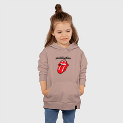 Толстовка детская хлопковая Rolling Stones - logo, цвет: пыльно-розовый — фото 2