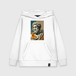 Толстовка детская хлопковая Античная статуя в теплых тонах, цвет: белый