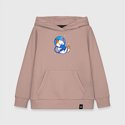 Толстовка детская хлопковая Котик космонавт с клубком, цвет: пыльно-розовый