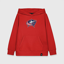 Толстовка детская хлопковая Columbus blue jackets - hockey team - emblem, цвет: красный