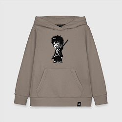 Толстовка детская хлопковая Маленький воин-самурай, цвет: утренний латте