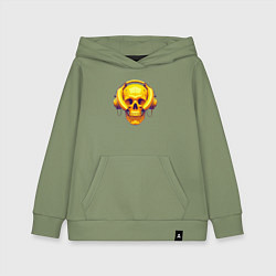 Детская толстовка-худи Yellow skull and bananas - cyberpunk