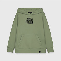 Толстовка детская хлопковая Штурвал и две розы, цвет: авокадо
