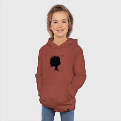 Толстовка детская хлопковая Girl flowers, цвет: кирпичный — фото 2