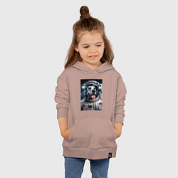 Толстовка детская хлопковая Космонавт далматинец в скафандре - нейроарт, цвет: пыльно-розовый — фото 2