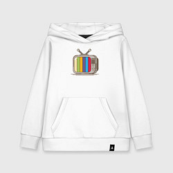 Толстовка детская хлопковая Retro television, цвет: белый