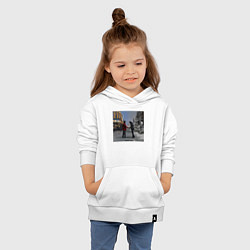 Толстовка детская хлопковая The Weeknd рукопожатие, цвет: белый — фото 2