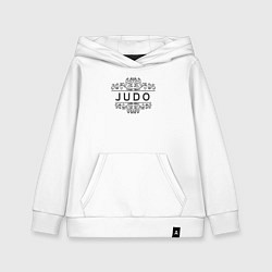Толстовка детская хлопковая Узор дзюдо, цвет: белый