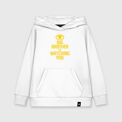 Толстовка детская хлопковая Большой брат наблюдает за тобой, цвет: белый