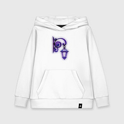 Толстовка детская хлопковая Фиолетовый уличный фонарь, цвет: белый
