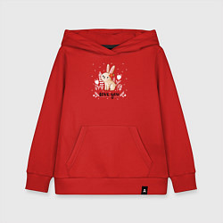 Толстовка детская хлопковая Love you bunny, цвет: красный
