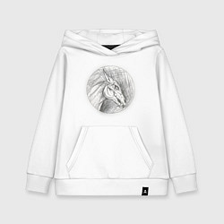 Толстовка детская хлопковая Черепа лошадей, цвет: белый