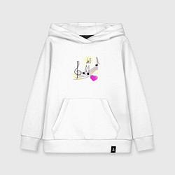 Толстовка детская хлопковая Музыка это моя любовь на светлом фоне, цвет: белый