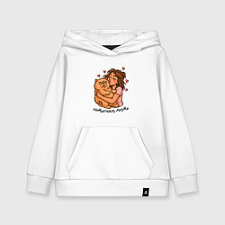 Толстовка детская хлопковая Котькина мать брюнетка и кот бука, цвет: белый