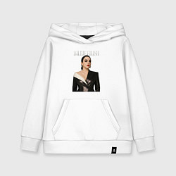 Толстовка детская хлопковая Билли Айлиш в черном костюме, цвет: белый