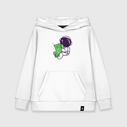 Толстовка детская хлопковая Космонавт и доллары, цвет: белый