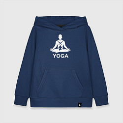 Толстовка детская хлопковая Медитация в позе лотоса, цвет: тёмно-синий