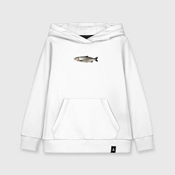 Толстовка детская хлопковая Селёдка в профиль, цвет: белый