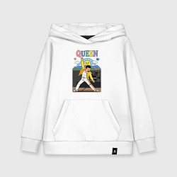 Толстовка детская хлопковая Queen мультяшный стиль, цвет: белый