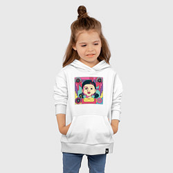 Толстовка детская хлопковая Смертоносная кукла - Ojing-eo Geim, цвет: белый — фото 2