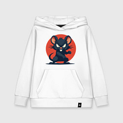 Толстовка детская хлопковая Мышь боец, цвет: белый