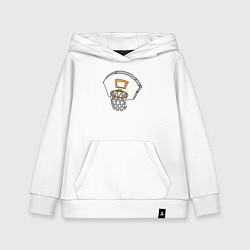 Толстовка детская хлопковая Баскетбольное кольцо, цвет: белый