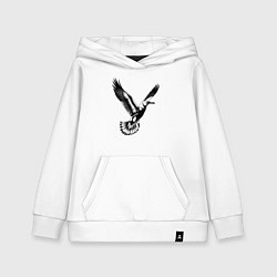 Толстовка детская хлопковая Полет чайки, цвет: белый