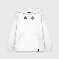 Толстовка детская хлопковая Иной взгляд - два глаза осьминога, цвет: белый