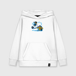 Толстовка детская хлопковая Скорпион против Саб-зиро, цвет: белый