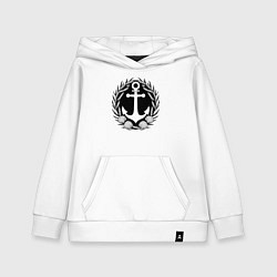 Толстовка детская хлопковая Морской якорь и гребешки, цвет: белый