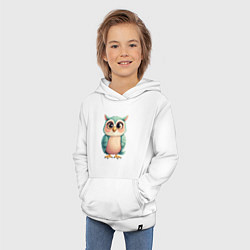 Толстовка детская хлопковая Милый совенок, цвет: белый — фото 2