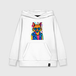 Толстовка детская хлопковая Лиса Pop Colors, цвет: белый