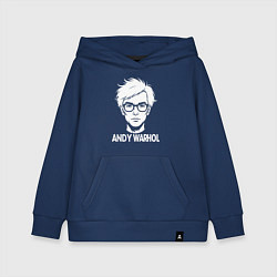 Толстовка детская хлопковая Энди Уорхол в аниме стиле, цвет: тёмно-синий