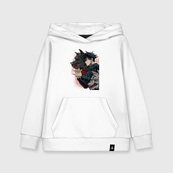 Толстовка детская хлопковая Фушигуро Мегуми, цвет: белый