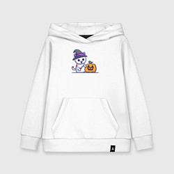 Толстовка детская хлопковая Cat pumpkin, цвет: белый