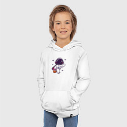 Толстовка детская хлопковая Космонавт с конфетками, цвет: белый — фото 2