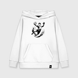 Толстовка детская хлопковая Вратарь ловит мяч, цвет: белый